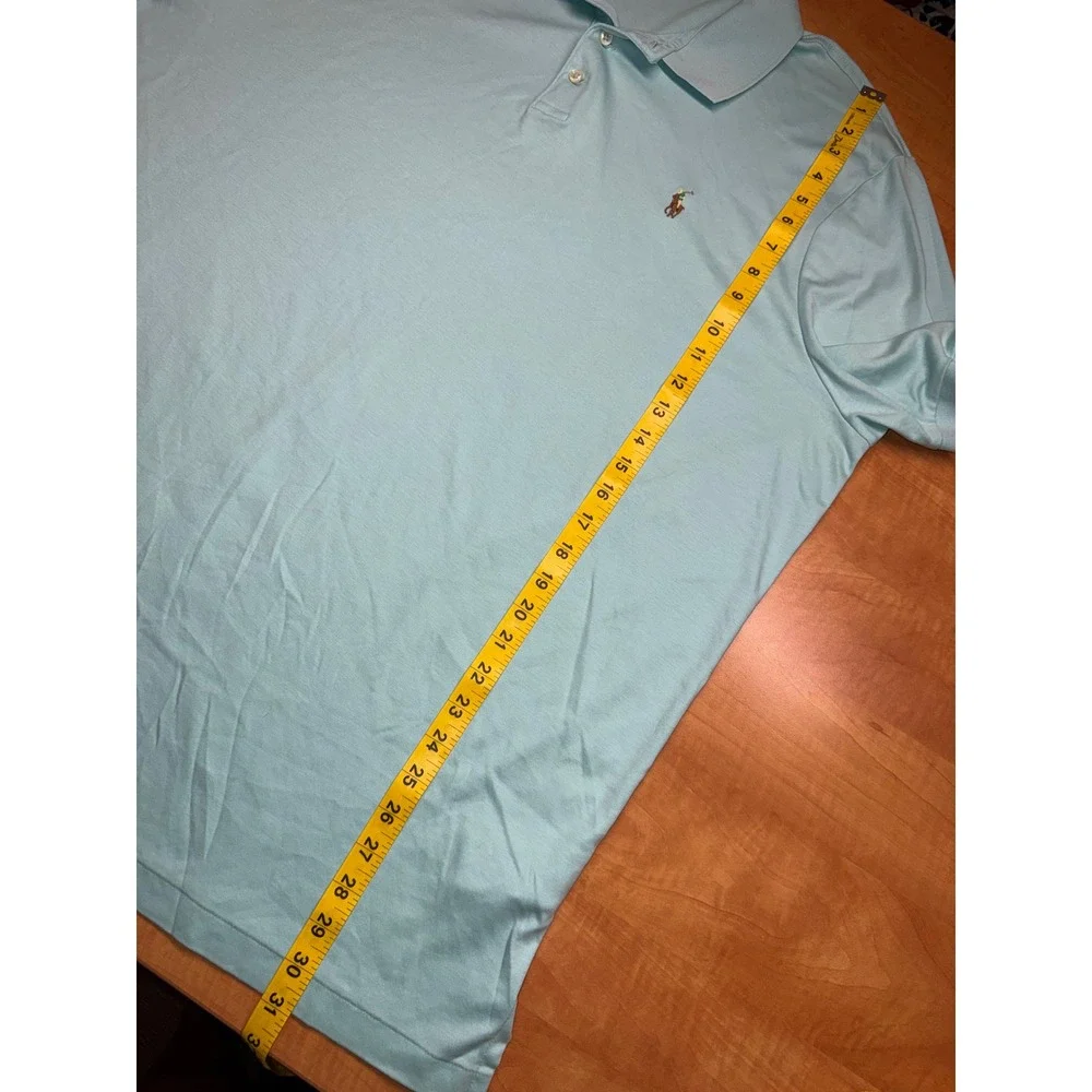 Polo Ralph Lauren Mens XXL Classic Fit Short Sleeve Polo Shirt Light Blue Aqua